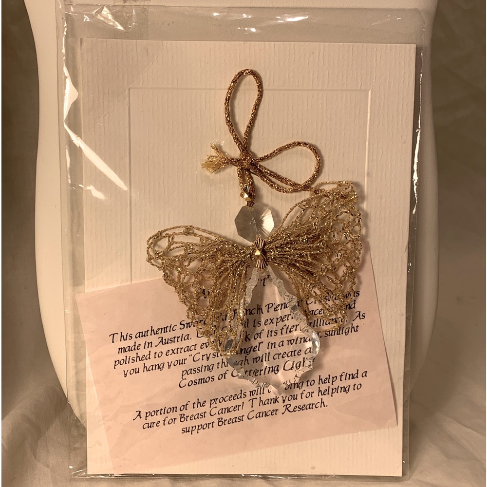 Angel Ornament - Christmas Ornament, Crystal Ornament, Gold Ornament, Decoration